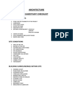 Architecture Casestudy Checklist: Location Features