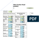 Pump Net Positive Suction Head (Available) : Calculation of NPSHA