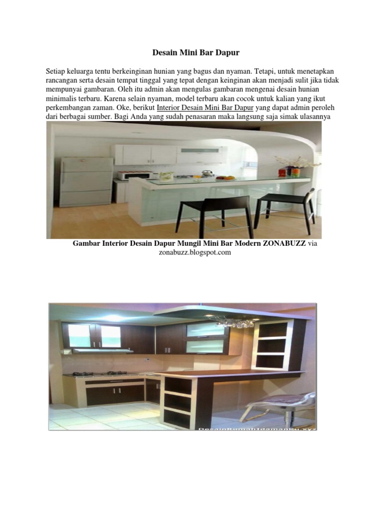 Desain Mini Bar Dapur