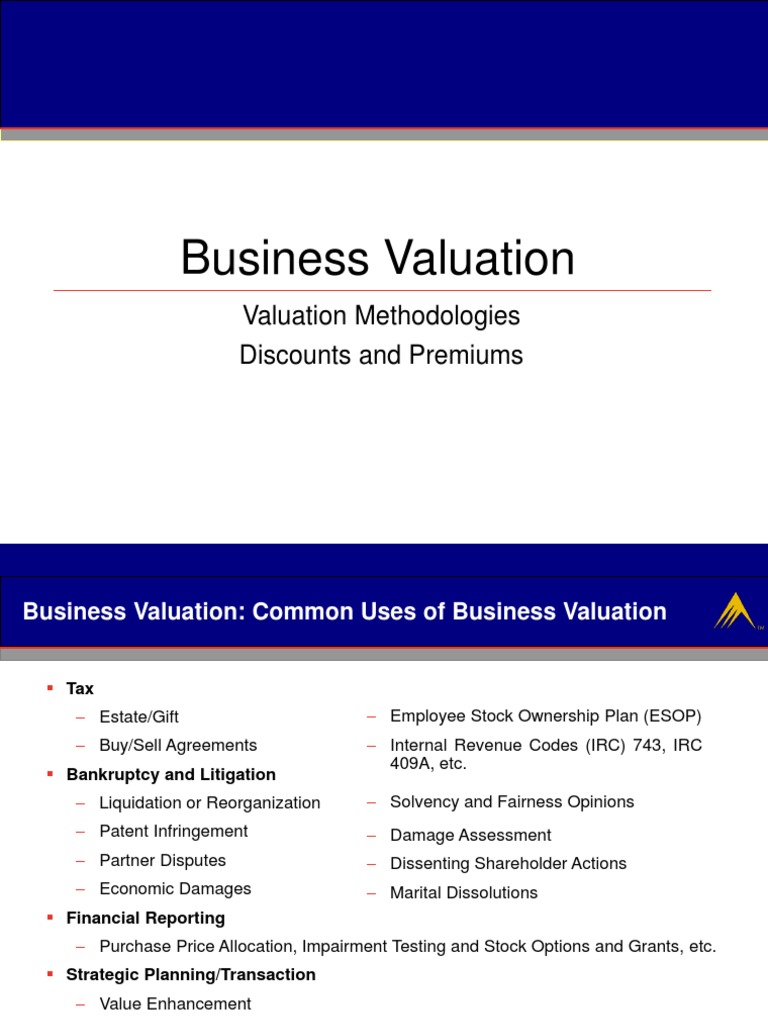 Business Valuation Presentation PDF Business Valuation Free Cash Flow