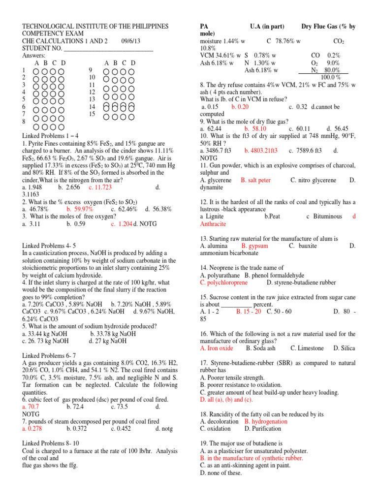 FeS2 and Fe2O3 Chemical Calculations | PDF | Sodium Hydroxide | Coal