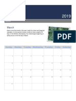 March Calenders Printable 2019