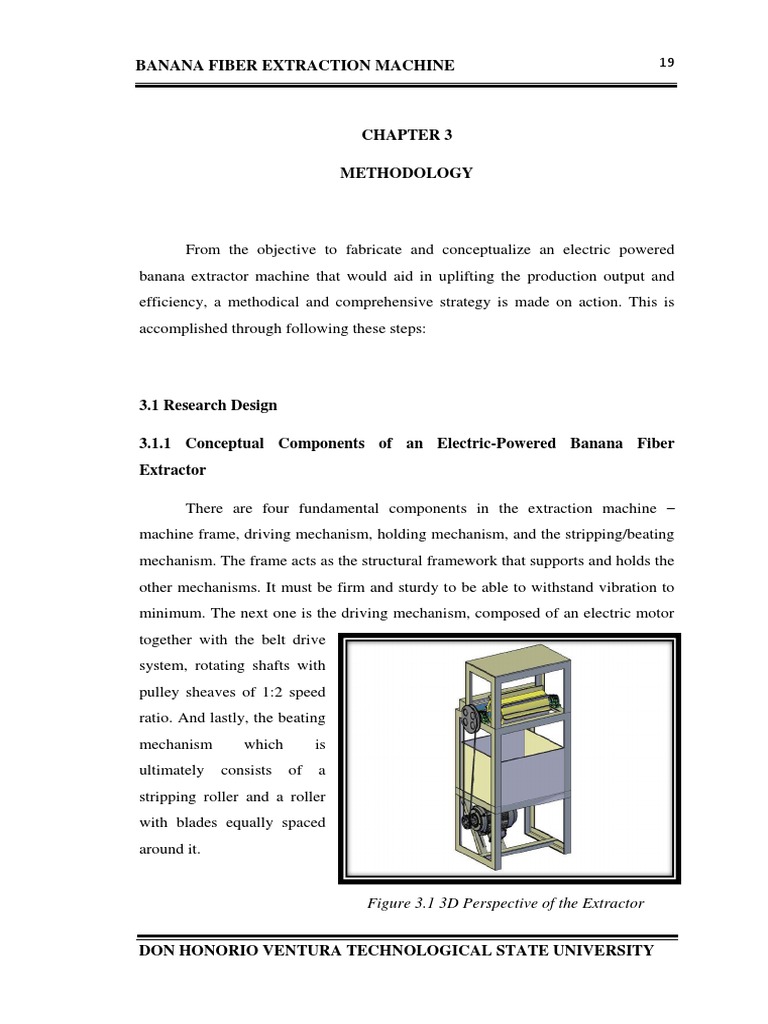 Banana Fiber Extraction Machine Figure 3.1 3D Perspective of The