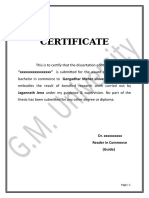 Certificate: "XXXXXXXXXXXXXXXXX" Is Submitted For The Award of The Degree of