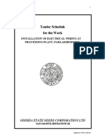 Tender Schedule For The Work: Installation of Electrical Wiring at Processing Plant, Parlakhemundi