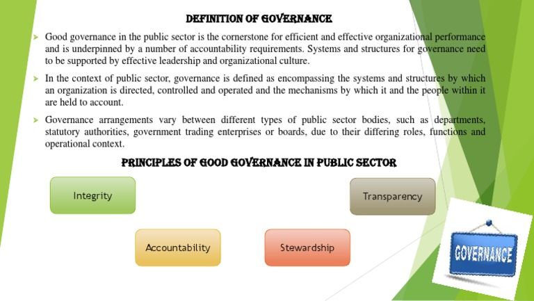 Principles of Good Governance in Public Sector | PDF