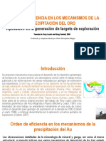 Orden de Eficiencia en Los Mecanismos de La Precipitación Del Au