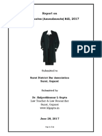 Report On The Advocates (Amendments) Bill, 2017: Submitted To Surat District Bar Association Surat, Gujarat