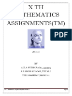 10th Maths Assignments Chapter Wise TM