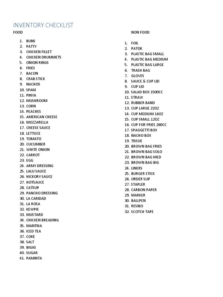 Restaurant Inventory Essentials | PDF