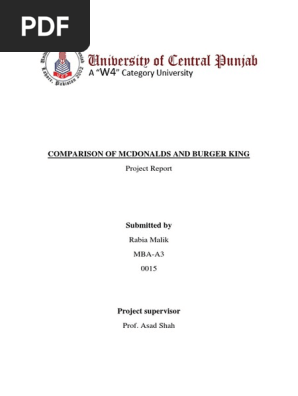 study on mcdonalds and burger king