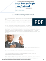 La Conciencia Profesional - Ética y Deontología Profesional - NIVELES