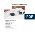 Projector Epson Eb x450 LCD 3600 Lumens