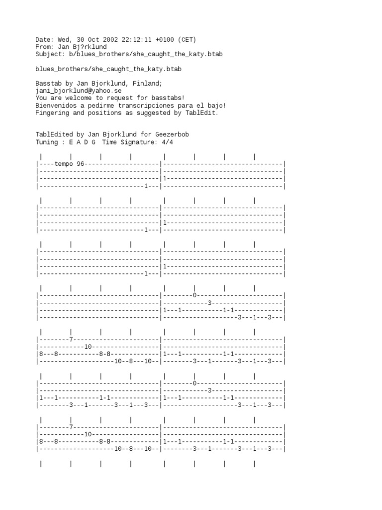 Blues Brothers - She Caught The Katy | PDF | Musical Compositions