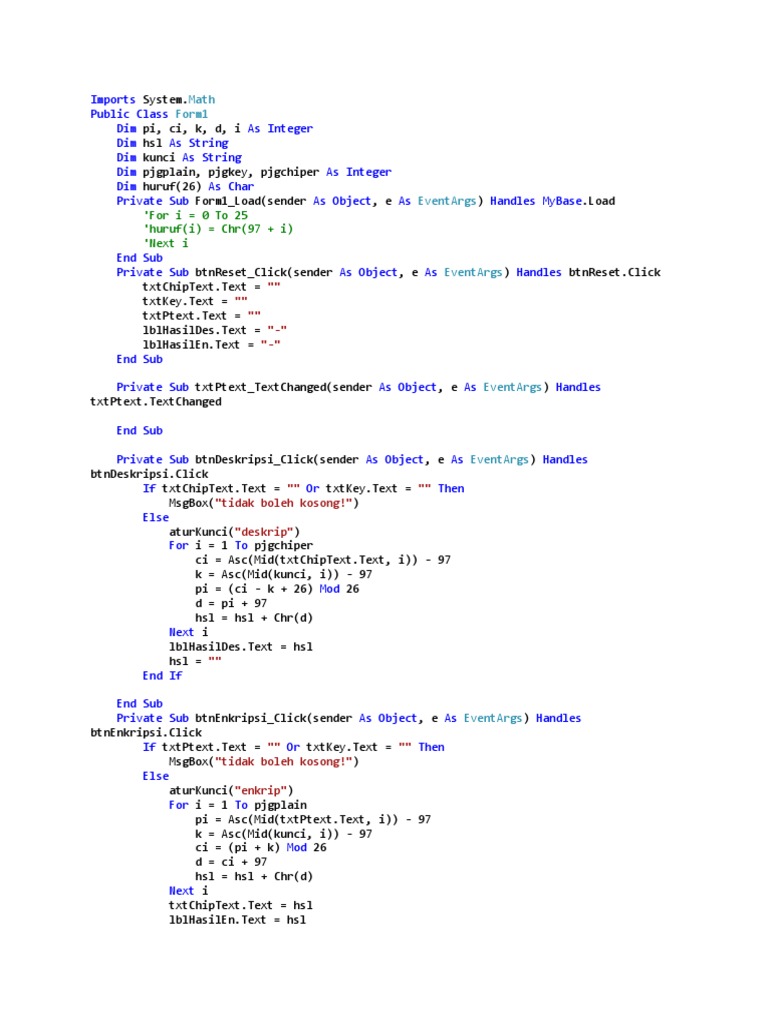 Visual Basic Encryption Program – ZUCNYS