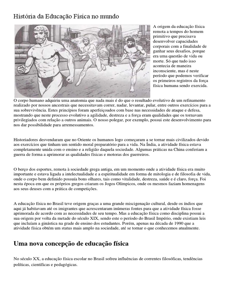 História Da Educação Física No Mundo | Educação física | Física e