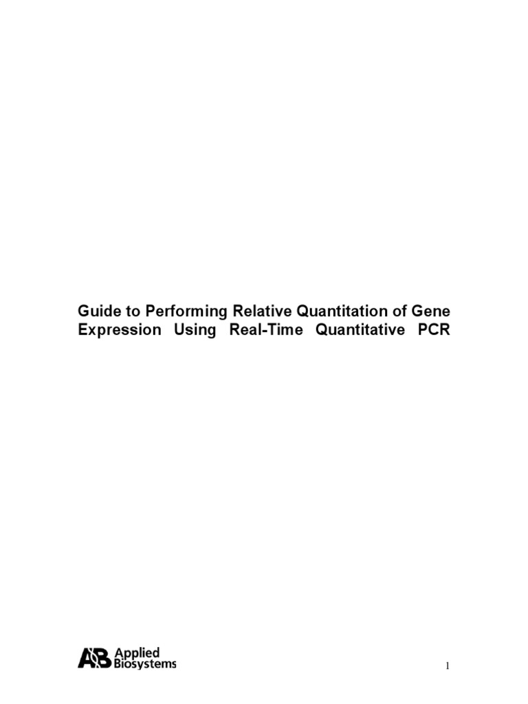 1 PDF | PDF | Reverse Transcription Polymerase Chain Reaction | Real ...