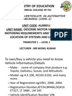 Motor Vehicle Systems and Requirements