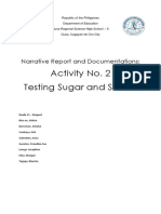 Activity No. 2 Testing Sugar and Starch: Narrative Report and Documentations