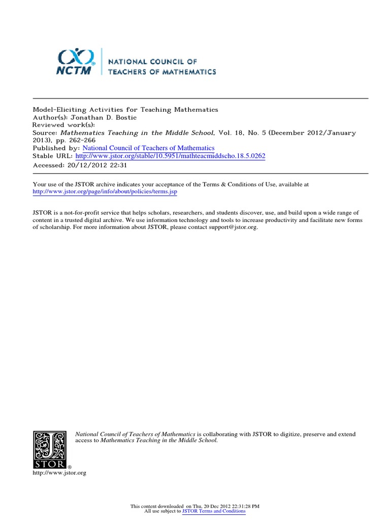 National Council of Teachers of Mathematics | PDF | National Council Of ...