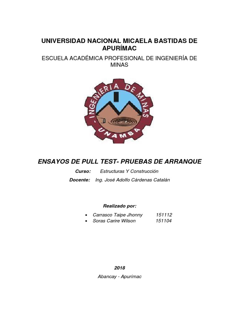 Ensayos de Pull Test en Minería | PDF | Minería | Acero