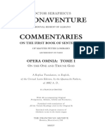 Saint Bonaventure Commentaries on the Fi