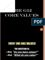 The G12 Core Values