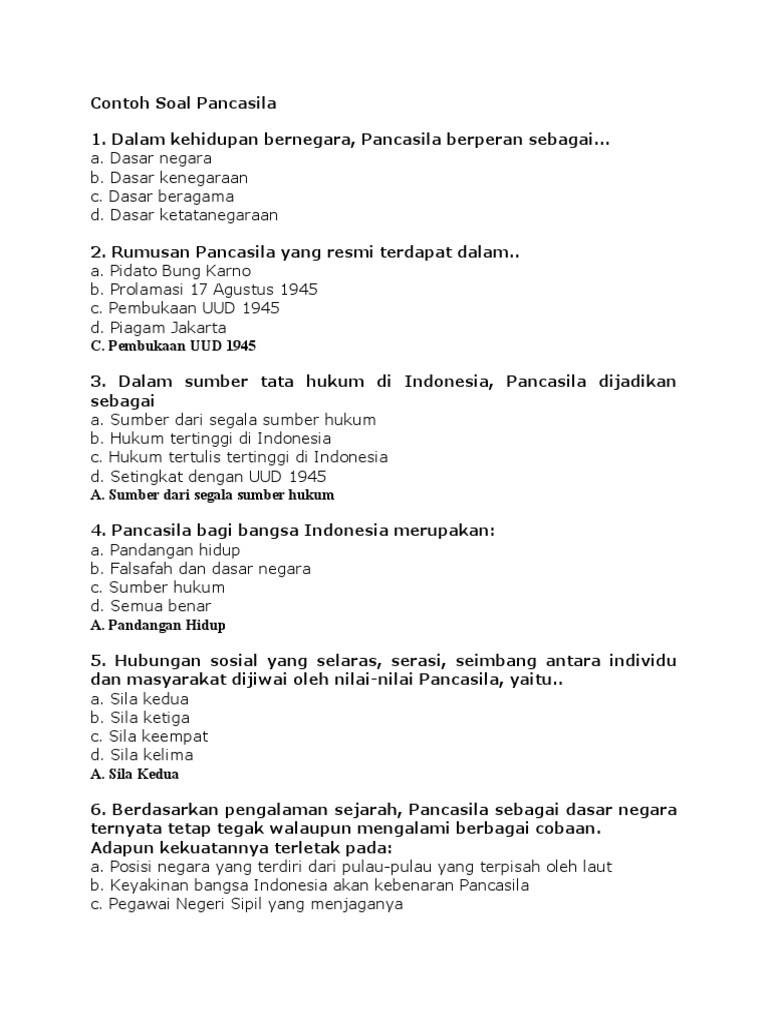 Contoh Soal Nilai Nilai Dan Moral Dalam Konstitusi ...