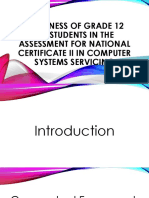 Readiness of Grade 12 Ict Students in The Assessment For National Certificate Ii in Computer Systems Servicing