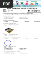 Soal UAS Bahasa Inggris Kelas 5 SD Semester 1 (Ganjil) Dan Kunci Jawaban