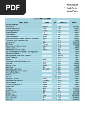 Paket Peralatan Bidan Praktek Mandiri Bpm