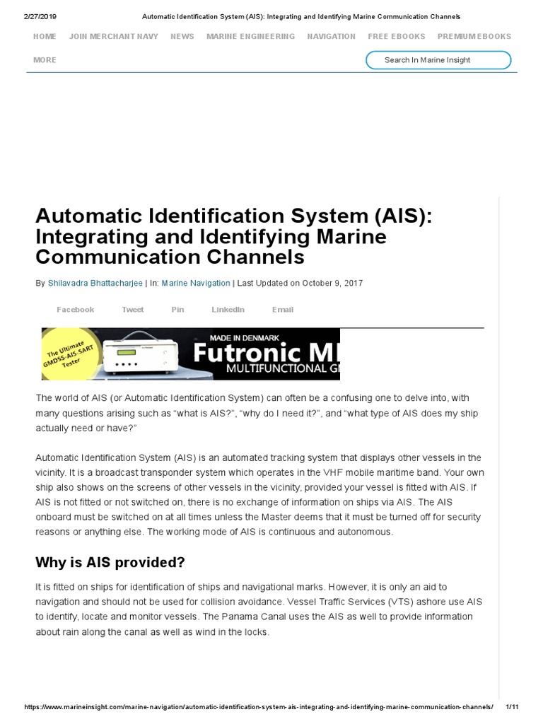 Automatic Identification System (AIS) - Integrating and Identifying ...