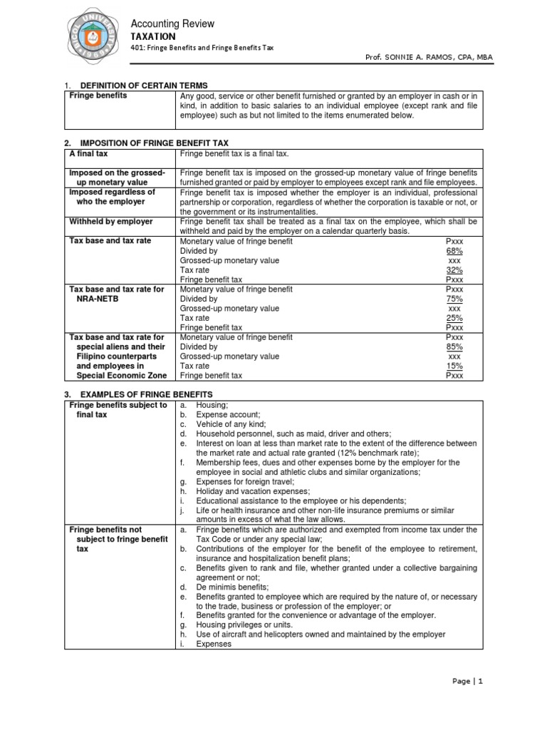 fringe-benefits-employee-benefits-tax-rate-free-30-day-trial-scribd