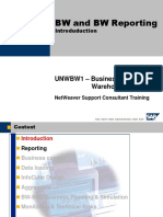 BW and BW Reporting: Unwbw1 - Business Information Warehouse