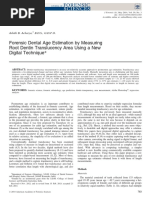 Forensic Dental Age Estimation by Measuring Root Dentin Translucency Area Using A New Digital Technique