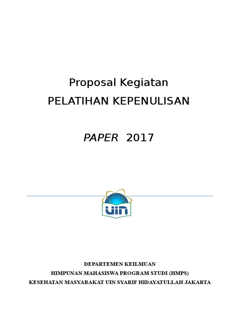 Proposal Kegiatan Pelatihan Kepenulisan Paper 2017fixx | PDF | Ilmu Sosial