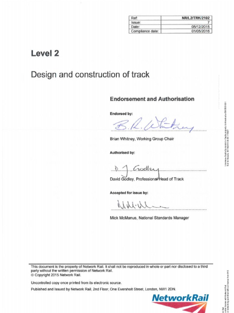 NRL2TRK2102 PDF | PDF | Track (Rail Transport) | Rail Infrastructure