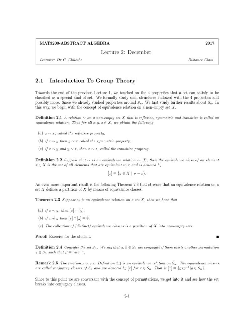 Introduction to Group Theory Concepts | PDF | Group (Mathematics) | Integer
