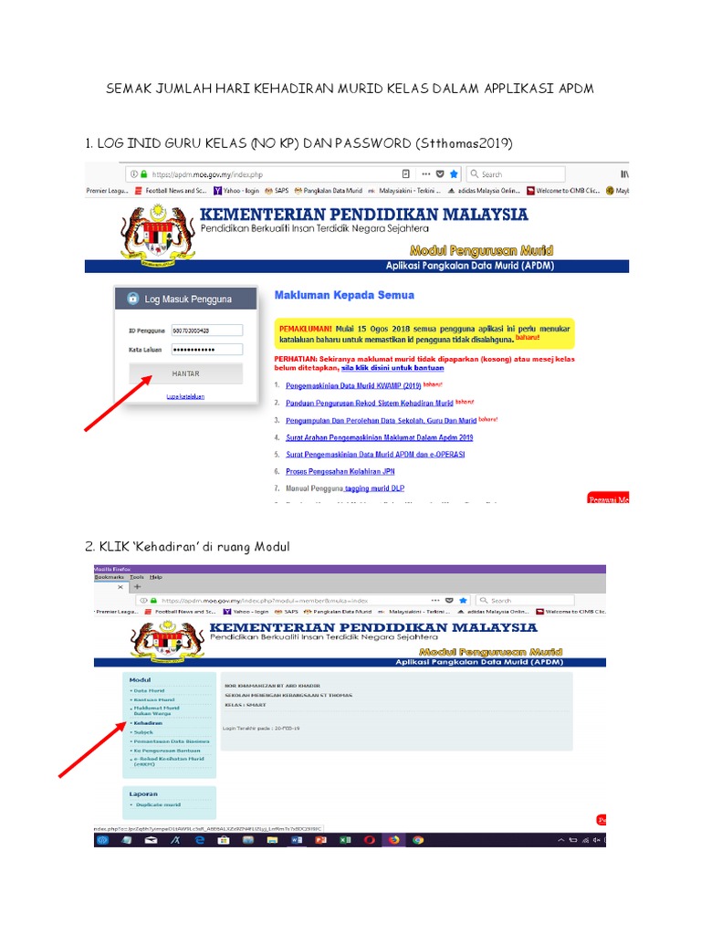 Apdm Kehadiran Murid Log In