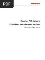 FTE Qualified Switch Firmware Versions