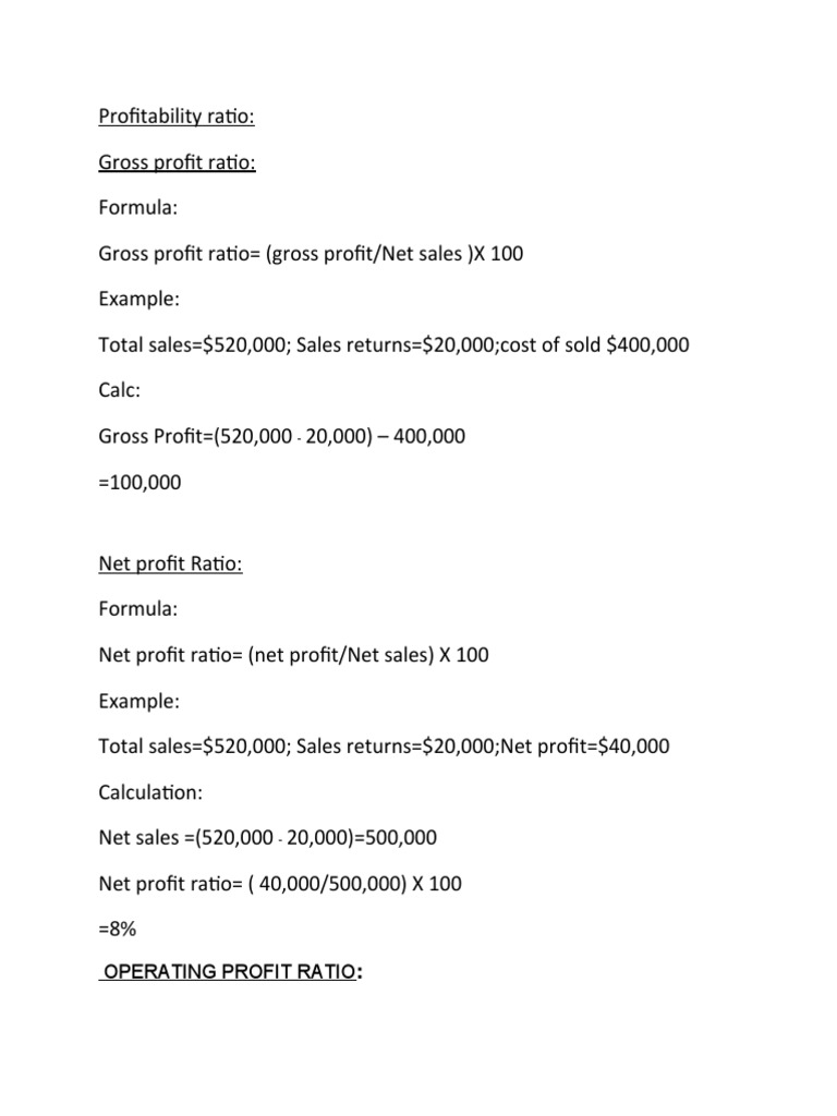 Financial Ratio Calculations Guide | PDF | Finance & Money Management