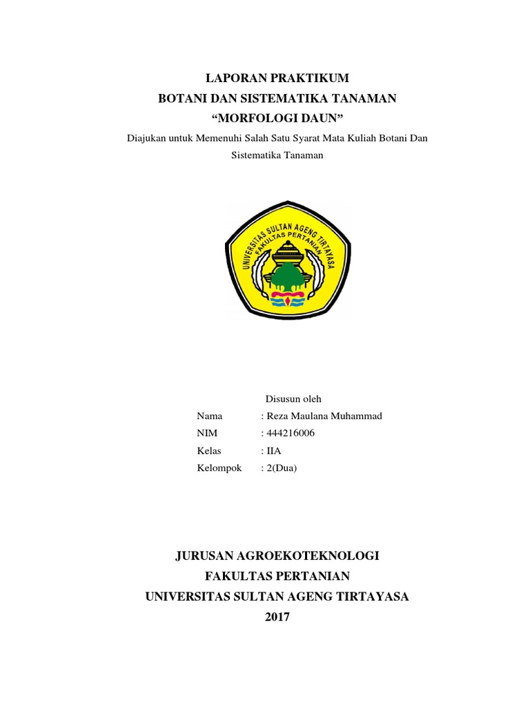 Laporan Praktikum Botani Morfologi Daun