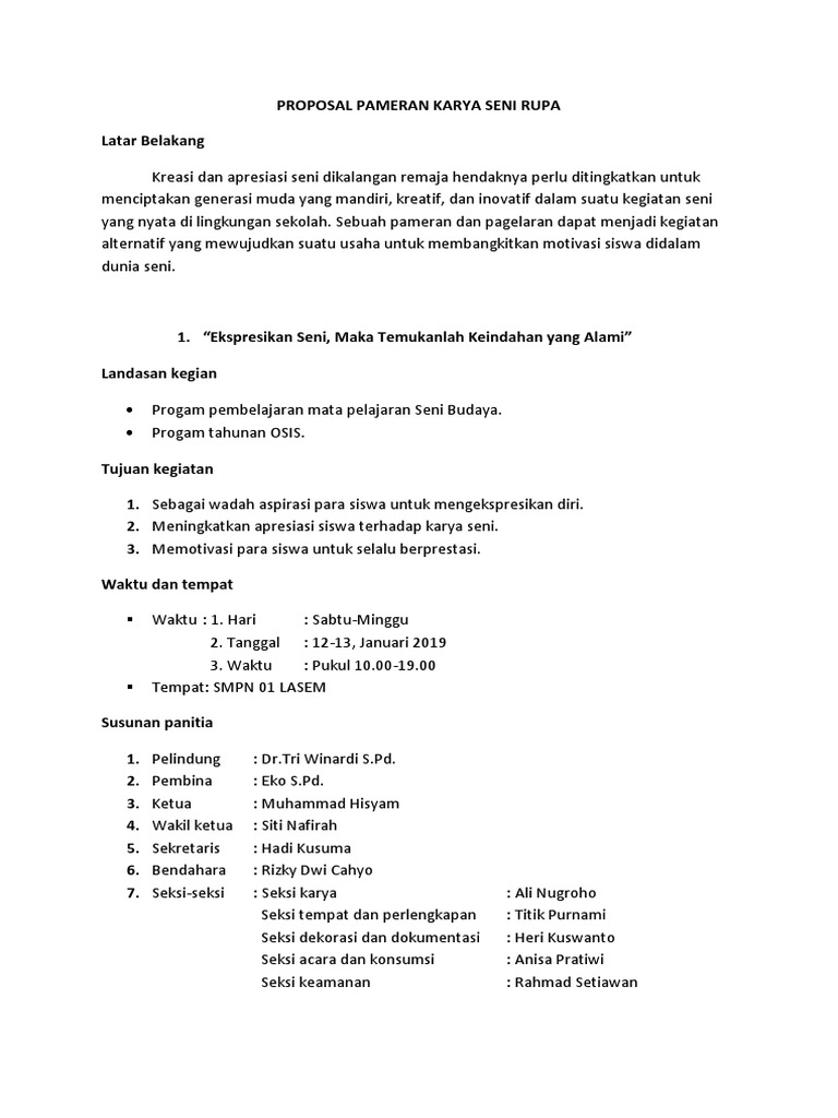 Proposal Seni Budaya Guru Paud