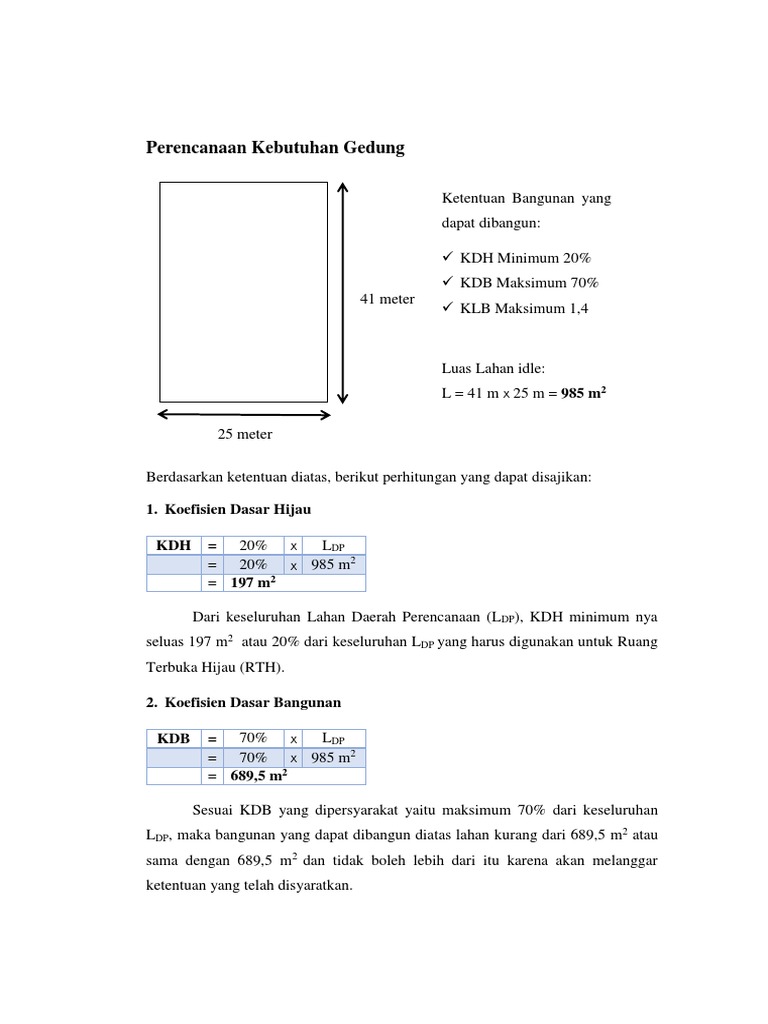 Perhitungan Lahan | PDF