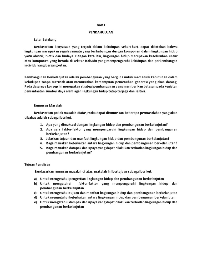 Lingkungan Hidup Pembangunan Berkelanjutan Docx