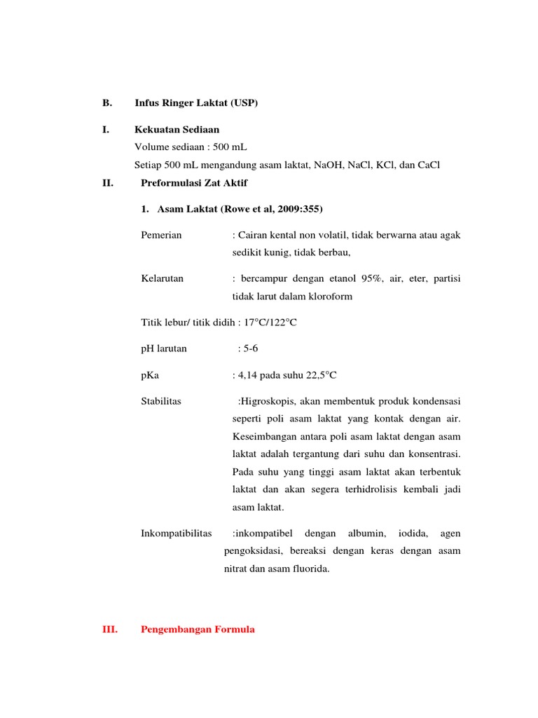 Infus Ringer Laktat Terbaru | PDF