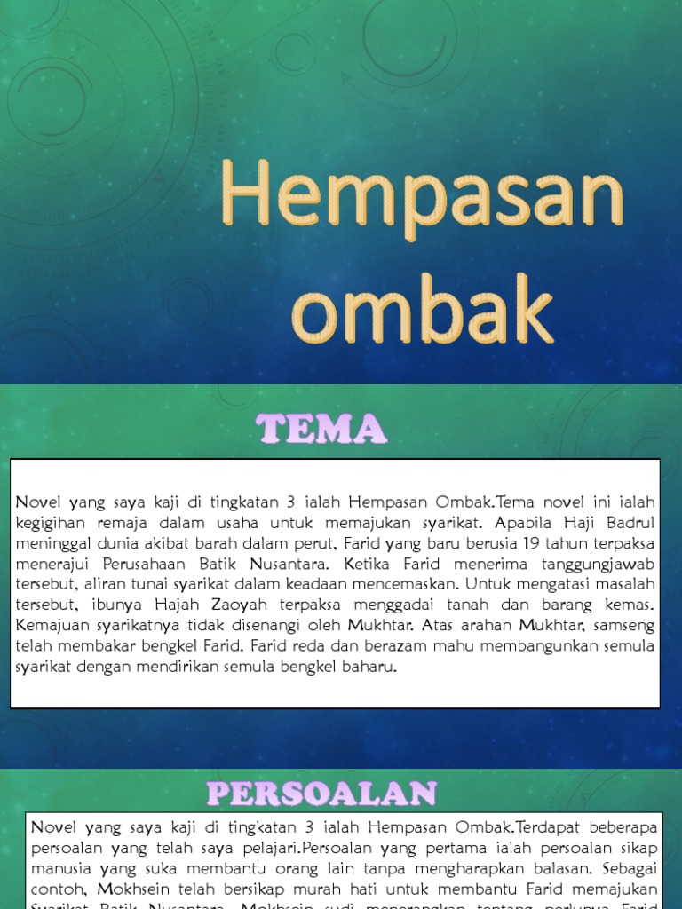 Pengajaran novel hempasan ombak