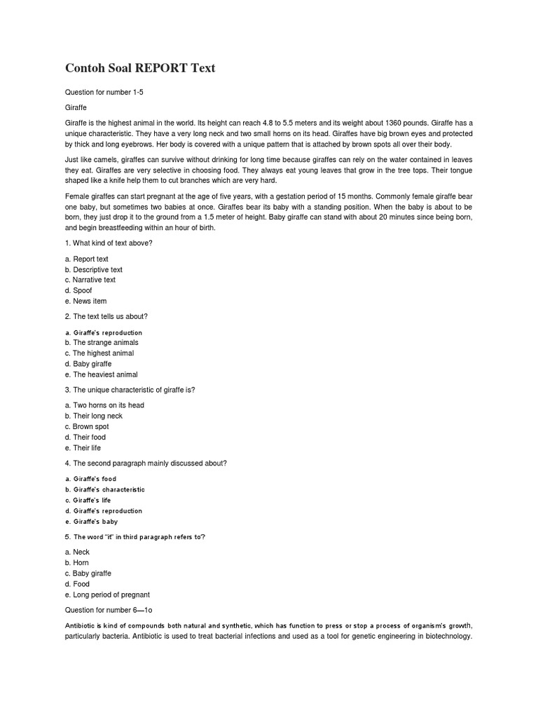 Contoh Soal Report Text Flood Medical Prescription