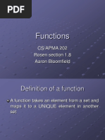 Functions: CS/APMA 202 Rosen Section 1.8 Aaron Bloomfield