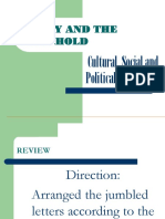 Family and The Household: Cultural, Social and Political Institutions